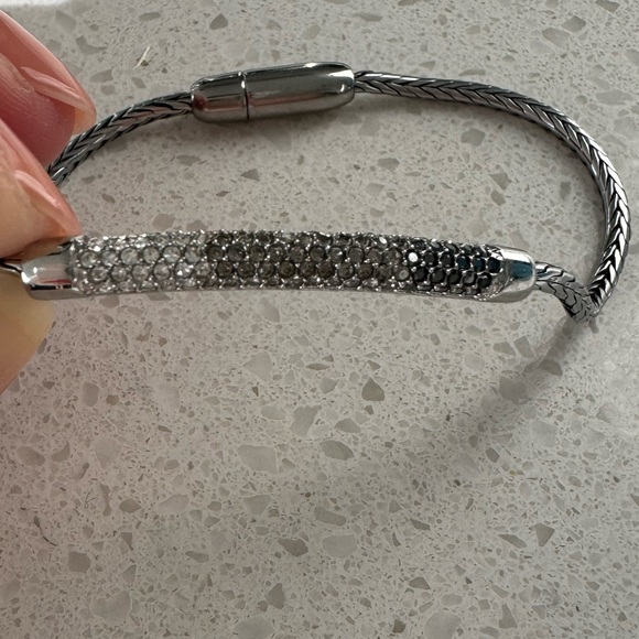 Fossil Thin Glitz Ombre Silver-Tone Bracelet - Picture 3 of 10